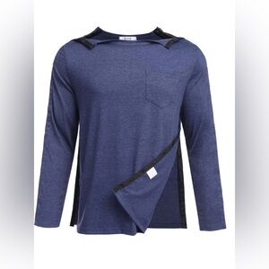 Deyeek Men's Post Shoulder Surgery 
Recovery Shirts Full Tear Away Size S